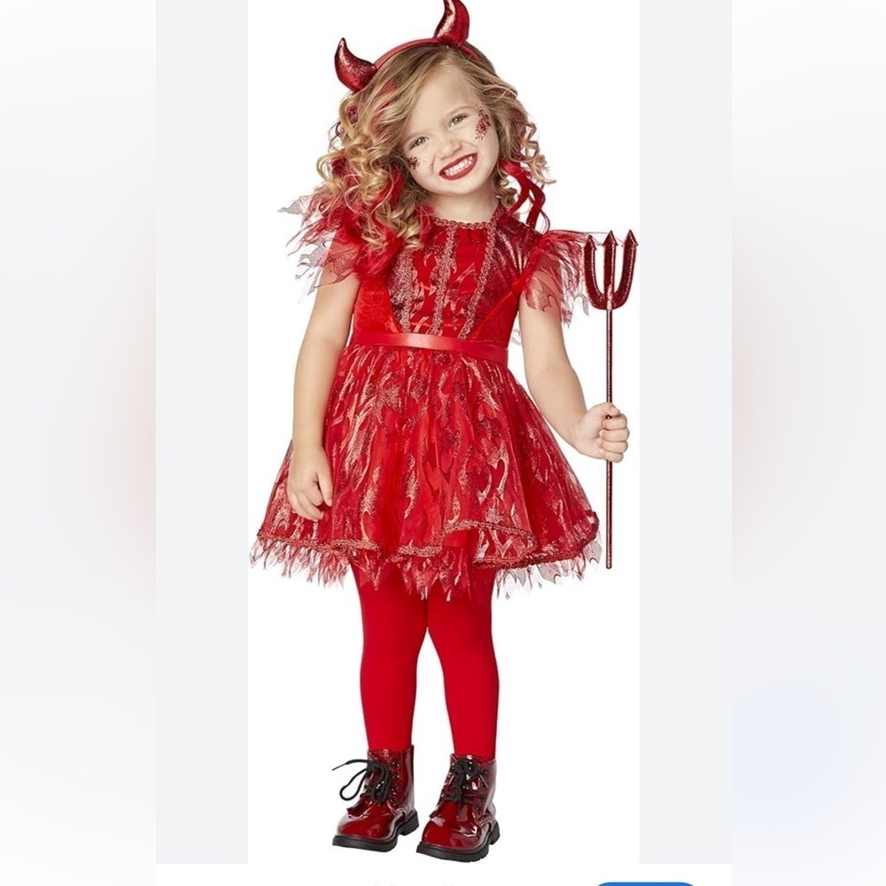 spirit girls red devil dress Halloween Costume 5-6